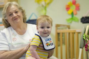 Infant with Bib